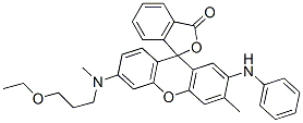 2'-Anilino-6'-[N-(3-ethoxypropyl)-N-methylamino]-3'-methylspiro[phthalide-3,9'-[9H]xanthene] Struktur