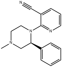 2-[(2S)-4-methyl-2-phenyl-1-piperazinyl]-
3-pyridinecarbonitrile Struktur