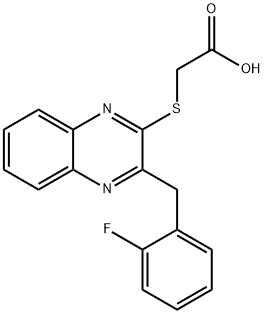 {[3-(2-fluorobenzyl)quinoxalin-2-yl]thio}acetic acid Struktur