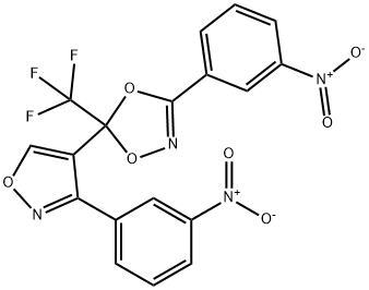 3-(3-NITROPHENYL)-5-(3-(3-NITROPHENYL)ISOXAZOL-4-YL)-5-(TRIFLUOROMETHYL)-1,4,2-DIOXAZOLE Struktur