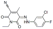 3-Pyridinecarbonitrile,  5-[2-(3-chloro-4-fluorophenyl)hydrazinylidene]-1-ethyl-1,2,5,6-tetrahydro-4-methyl-2,6-dioxo- Struktur