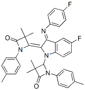 (Z)-4-((E)-1-(3,3-DIMETHYL-4-OXO-1-P-TOLYLAZETIDIN-2-YL)-5-FLUORO-3-(4-FLUOROPHENYLIMINO)INDOLIN-2-YLIDENE)-3,3-DIMETHYL-1-P-TOLYLAZETIDIN-2-ONE Struktur