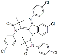 (Z)-4-((E)-5-CHLORO-1-(1-(4-CHLOROPHENYL)-3,3-DIMETHYL-4-OXOAZETIDIN-2-YL)-3-(4-CHLOROPHENYLIMINO)INDOLIN-2-YLIDENE)-1-(4-CHLOROPHENYL)-3,3-DIMETHYLAZETIDIN-2-ONE Struktur