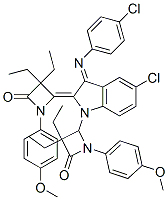 (Z)-4-((E)-5-CHLORO-3-(4-CHLOROPHENYLIMINO)-1-(3,3-DIETHYL-1-(4-METHOXYPHENYL)-4-OXOAZETIDIN-2-YL)INDOLIN-2-YLIDENE)-3,3-DIETHYL-1-(4-METHOXYPHENYL)AZETIDIN-2-ONE Struktur