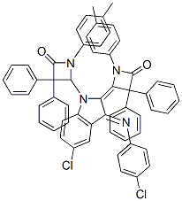 (Z)-4-((E)-5-CHLORO-3-(4-CHLOROPHENYLIMINO)-1-(4-OXO-3,3-DIPHENYL-1-P-TOLYLAZETIDIN-2-YL)INDOLIN-2-YLIDENE)-3,3-DIPHENYL-1-P-TOLYLAZETIDIN-2-ONE Struktur