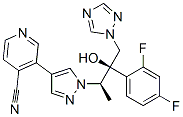 4-Pyridinecarbonitrile,  3-[1-[(1R,2R)-2-(2,4-difluorophenyl)-2-hydroxy-1-methyl-3-(1H-1,2,4-triazol-1-yl)propyl]-1H-pyrazol-4-yl]- Struktur