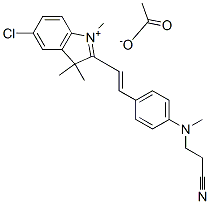 5-chloro-2-[2-[4-[(2-cyanoethyl)methylamino]phenyl]vinyl]-1,3,3-trimethyl-3H-indolium acetate Struktur