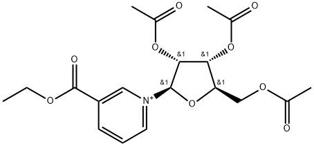 3-(Ethoxycarbonyl)-1-(2,3,5-tri-O-acetyl-β-D-ribofuranosyl)-pyridiniuM Triflate Struktur