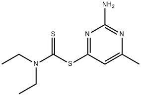 2-amino-6-methyl-4-pyrimidinyl N,N-diethylcarbamodithioate Struktur