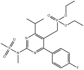 P-[[4-(4-Fluorophenyl)-6-(1-methylethyl)-2-[methyl(methylsulfonyl)amino]-5-pyrimidinyl]methyl]phosphonic acid diethyl ester Struktur