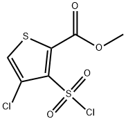 2-Thiophenecarboxylic acid, 4-chloro-3-(chlorosulfonyl)-, methyl ester Struktur