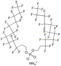 ammonium bis[3,3,4,4,5,5,6,6,7,7,8,8,9,9,10,10,11,11,12,12,12-henicosafluorododecyl] phosphate Struktur