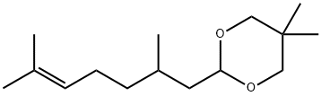 2-(2,6-dimethyl-5-heptenyl)-5,5-dimethyl-1,3-dioxane Struktur