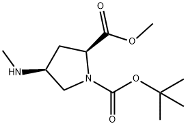 (2S,4S)-1-tert-butyl 2-Methyl 4-(MethylaMino)pyrrolidine-1,2-dicarboxylate Struktur