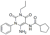 Cyclopentanecarboxamide,  N-(6-amino-1,2,3,4-tetrahydro-2,4-dioxo-1-phenyl-3-propyl-5-pyrimidinyl)- Struktur