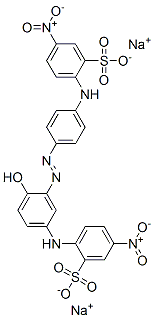 disodium 2-[[4-[[2-hydroxy-5-[(4-nitro-2-sulphonatophenyl)amino]phenyl]azo]phenyl]amino]-5-nitrobenzenesulphonate Struktur