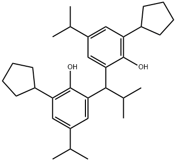 2,2'-(2-methylpropylidene)bis[6-cyclopentyl-4-isopropylphenol] Struktur