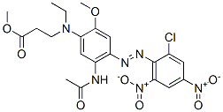 methyl N-[5-(acetylamino)-4-[(2-chloro-4,6-dinitrophenyl)azo]-2-methoxyphenyl]-N-ethyl-beta-alaninate Struktur