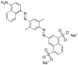 disodium 3-[[4-[(4-amino-1-naphthyl)azo]-2,5-dimethylphenyl]azo]naphthalene-1,5-disulphonate  Struktur