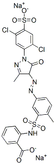 disodium 2-[[[5-[[1-(2,5-dichloro-4-sulphonatophenyl)-4,5-dihydro-3-methyl-5-oxo(1H)-pyrazol-4-yl]azo]-2-methylphenyl]sulphonyl]amino]benzoate  Struktur