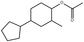 4-cyclopentyl-2-methylcyclohexyl acetate Struktur