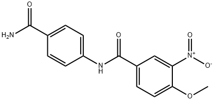 N-[4-(aminocarbonyl)phenyl]-4-methoxy-3-nitrobenzamide Struktur