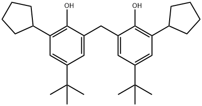 2,2'-methylenebis[4-tert-butyl-6-cyclopentylphenol] Struktur