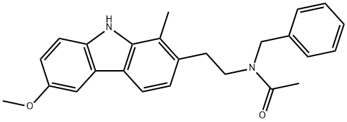 N-[2-(6-methoxy-1-methyl-9H-carbazol-2-yl)ethyl]-N-(phenylmethyl)acetamide Struktur