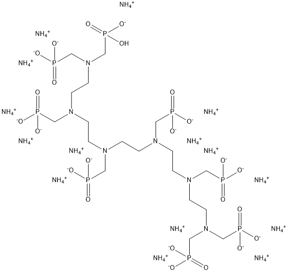 pentadecaammonium hydrogen [[3,6,9,12-tetrakis(phosphonatomethyl)-3,6,9,12-tetraazatetradecane-1,14-diyl]bis[nitrilobis(methylene)]]tetrakisphosphonate Struktur