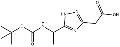 (5-(1-[(TERT-BUTOXYCARBONYL)AMINO]ETHYL)-4H-1,2,4-TRIAZOL-3-YL)ACETIC ACID Struktur