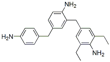 2-[(4-amino-3,5-diethylphenyl)methyl]-4-[(4-aminophenyl)methyl]aniline Struktur