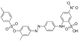 2-[4-[[4-[[(p-tolyl)sulphonyl]oxy]-m-tolyl]azo]anilino]-5-nitrobenzenesulphonic acid  Struktur