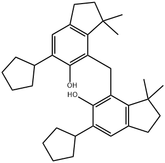 4,4'-methylenebis[6-cyclopentyl-3,3-dimethylindan-5-ol] Struktur