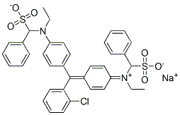 hydrogen [4-[(2-chlorophenyl)[4-[ethyl(sulphonatobenzyl)amino]phenyl]methylene]cyclohexa-2,5-dien-1-ylidene](ethyl)(sulphonatobenzyl)ammonium, sodium salt Struktur