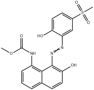 methyl [7-hydroxy-8-[[2-hydroxy-5-(methylsulphonyl)phenyl]azo]-1-naphthyl]-carbamate Struktur