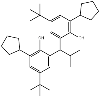 2,2'-(2-methylpropylidene)bis[6-cyclopentyl-4-(1,1-dimethylethyl)phenol] Struktur