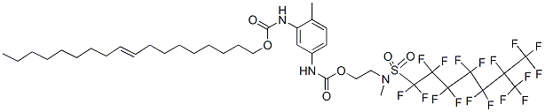 9-octadecenyl [5-[[[2-[[(heptadecafluoroisooctyl)sulphonyl]methylamino]ethoxy]carbonyl]amino]-2-methylphenyl]carbamate  Struktur