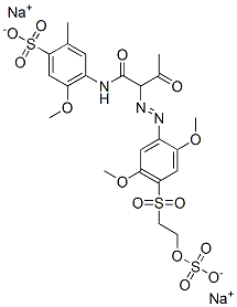 4-[2-[4-[2-(Sulfooxy)ethylsulfonyl]-2,5-dimethoxyphenylazo]-3-oxobutyrylamino]-5-methoxy-2-methylbenzenesulfonic acid disodium salt Struktur