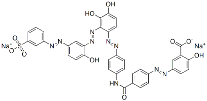 disodium 5-[[4-[[[4-[[dihydroxy[[2-hydroxy-5-[(3-sulphonatophenyl)azo]phenyl]azo]phenyl]azo]phenyl]amino]carbonyl]phenyl]azo]salicylate Struktur