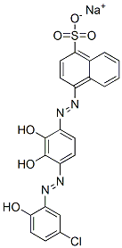 4-[[[(5-chloro-2-hydroxyphenyl)azo]dihydroxyphenyl]azo]naphthalene-1-sulphonic acid, sodium salt Struktur