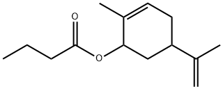 2-methyl-5-(1-methylvinyl)-2-cyclohexen-1-yl butyrate Struktur