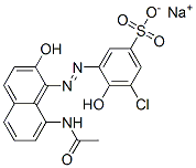 sodium 3-[(8-acetamido-2-hydroxy-1-naphthyl)azo]-5-chloro-4-hydroxybenzenesulphonate Struktur