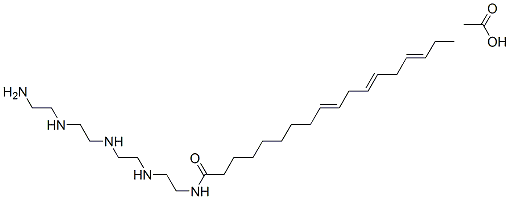 N-[2-[[2-[[2-[(2-aminoethyl)amino]ethyl]amino]ethyl]amino]ethyl]octadeca-9,12,15-trienamide monoacetate Struktur