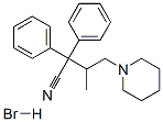 beta-methyl-alpha,alpha-diphenylpiperidine-1-butyronitrile monohydrobromide Struktur