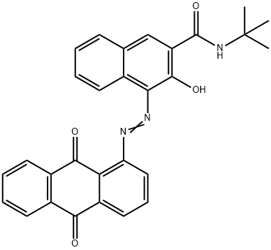 4-[(9,10-dihydro-9,10-dioxo-1-anthryl)azo]-N-(1,1-dimethylethyl)-3-hydroxynaphthalene-2-carboxamide Struktur