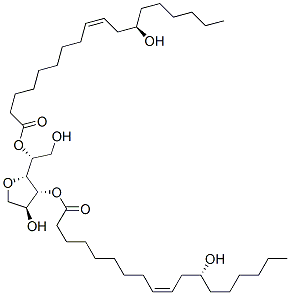 Sorbitan, bis(12-hydroxy-9-octadecenoate), [R-[R*,R*-(Z,Z)]]- Struktur