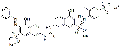 4-hydroxy-7-[[[[5-hydroxy-6-[(2-methyl-4-sulphophenyl)azo]-7-sulpho-2-naphthyl]amino]carbonyl]amino]-3-(phenylazo)naphthalene-2-sulphonic acid, sodium salt Struktur