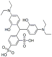 4-[bis[4-(diethylamino)-2-hydroxyphenyl]methyl]benzene-1,3-disulphonic acid Struktur