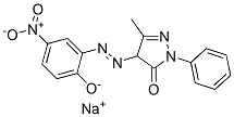 2,4-dihydro-4-[(2-hydroxy-5-nitrophenyl)azo]-5-methyl-2-phenyl-3H-pyrazol-3-one, sodium salt Struktur