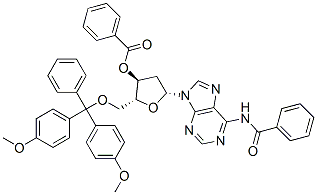 N-benzoyl-5'-O-[bis(4-methoxyphenyl)phenylmethyl]-2'-deoxyadenosine 3'-benzoate Struktur